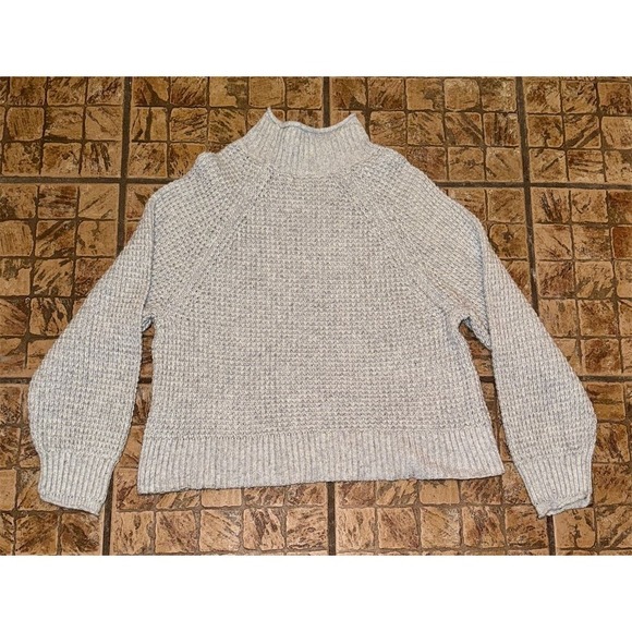 fisherman's sweater American Eagle coastal Women's Pullover L Mock Neck chunky - Picture 14 of 14